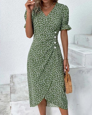 Floral V-Neck Dress