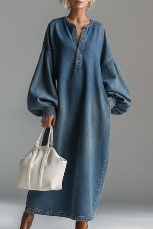 The Prudence Denim Maxi Dress