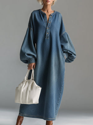 The Prudence Denim Maxi Dress