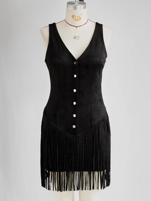 The Athénaïs Suede Mini Dress