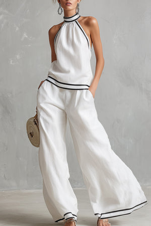 The Coralie Halterneck Linen Set