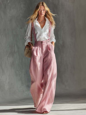 The Godelive Cotton Linen Dungarees