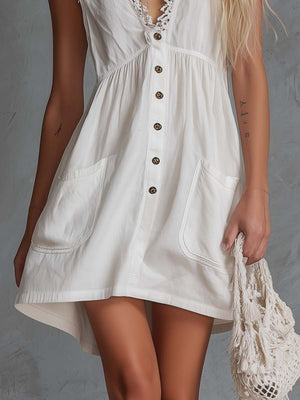 The Émérance Cotton Linen Mini Dress