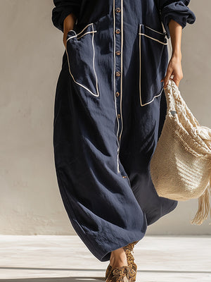 The Rosaline Cotton Linen Maxi Dress