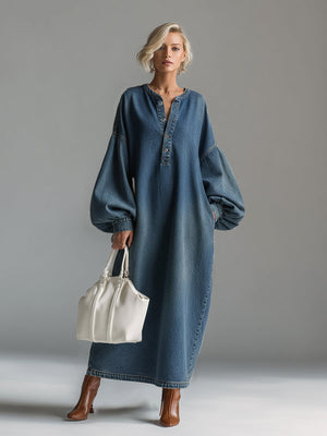 The Prudence Denim Maxi Dress