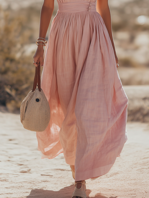 The Albine Cotton Linen Maxi Dress