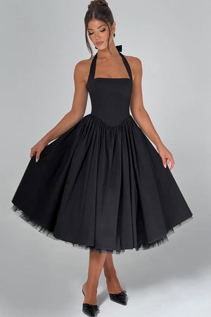 Flowing Halter Midi Dress