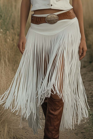 The Léontine-Rose Suede Skirt