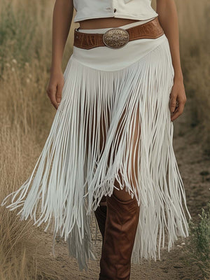 The Léontine-Rose Suede Skirt
