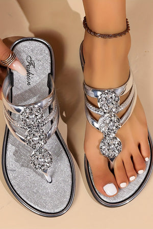 Glam Embellished Flat Sandals