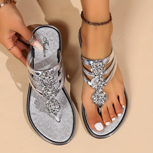 Glam Embellished Flat Sandals