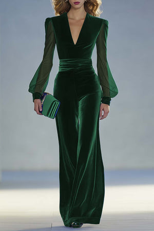 The Isaline-Rose Velvet Jumpsuit