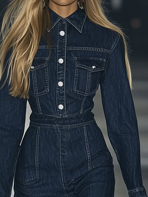 The Dauphine Denim Maxi Dress