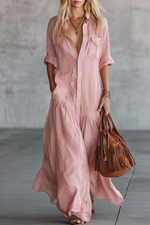 The Christel Cotton Linen Maxi Dress