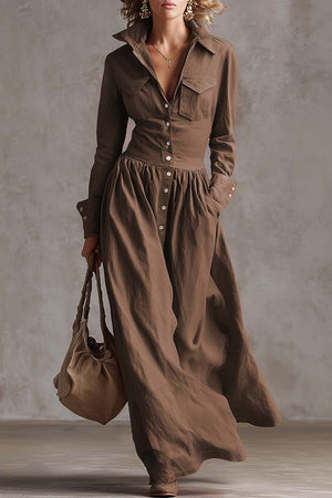 The Marie-Claire Cotton Linen Maxi Dress