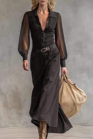 The Nicolette Denim Maxi Dress