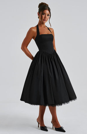 Flowing Halter Midi Dress