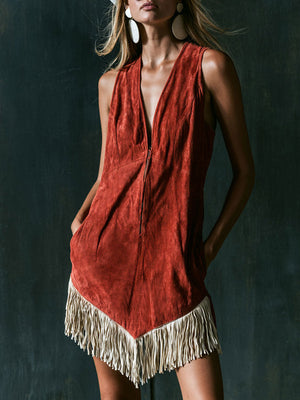 The Irénée Suede Mini Dress