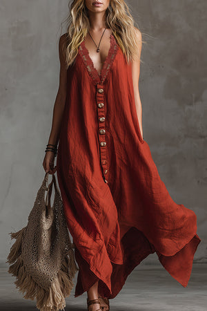 The Joachime Cotton Linen Maxi Dress