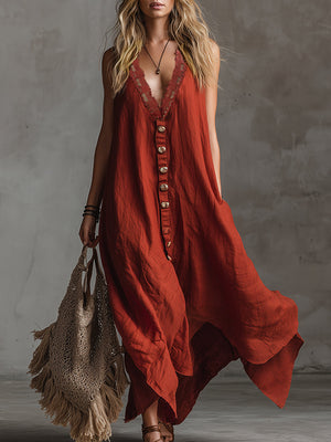 The Joachime Cotton Linen Maxi Dress