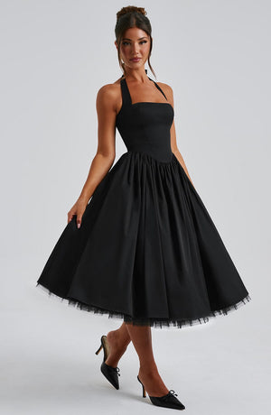 Flowing Halter Midi Dress