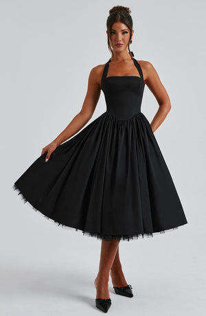 Flowing Halter Midi Dress