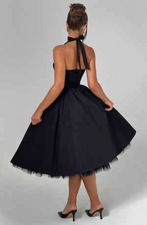 Flowing Halter Midi Dress