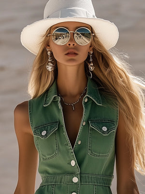 The Évelyne Denim Mini Dress