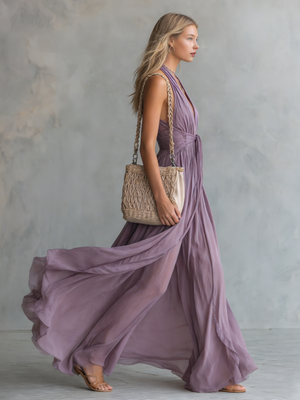 The Anne-Sophie Chiffon Maxi Dress