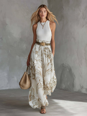 The Axelle Printed Chiffon Set