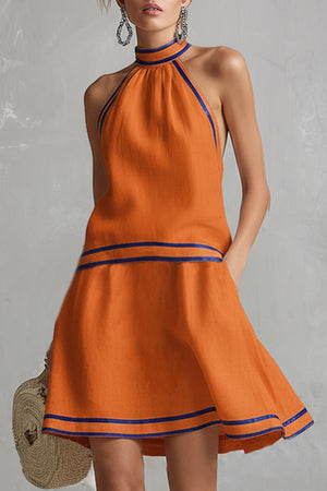 The Annonciade Cotton Linen Mini Dress