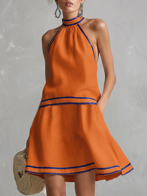 The Annonciade Cotton Linen Mini Dress