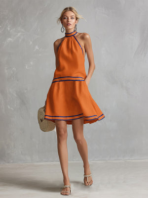 The Annonciade Cotton Linen Mini Dress