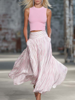 The Amélie Striped Chiffon Set