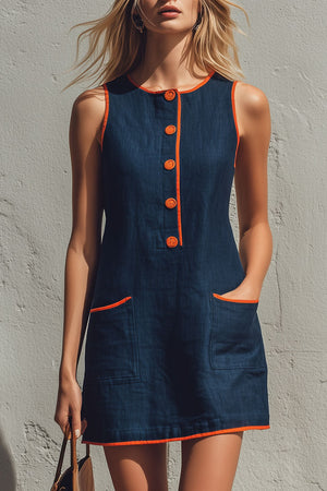 The Alberte Cotton Linen Mini Dress
