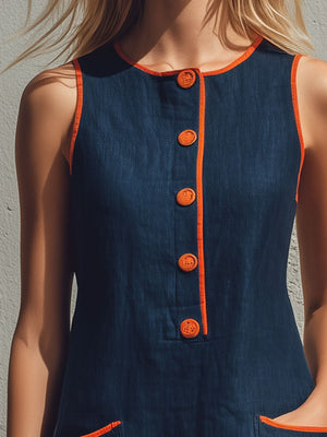 The Alberte Cotton Linen Mini Dress
