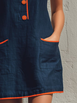 The Alberte Cotton Linen Mini Dress