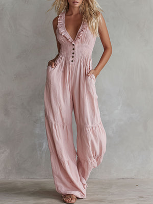 The Émeraude Cotton Linen Jumpsuit