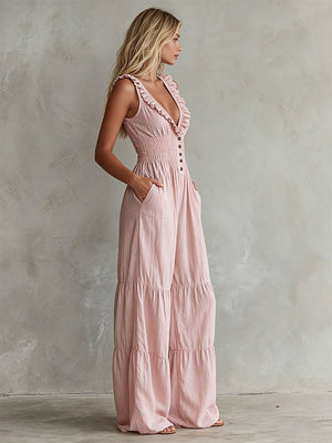 The Émeraude Cotton Linen Jumpsuit