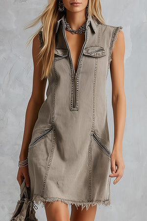 The Adriane Denim Mini Dress