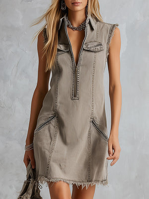 The Adriane Denim Mini Dress