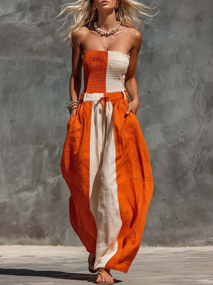 The Edmée-Marie Cotton Linen Jumpsuit