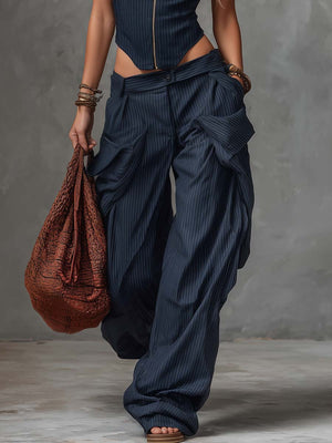 The Margaux Striped Denim Set