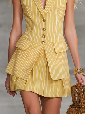 The Eugénie Striped Denim Set