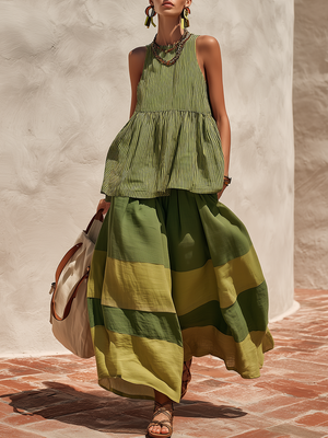 The Mathilde Striped Linen Set