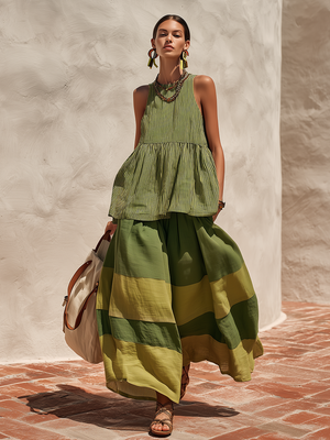 The Mathilde Striped Linen Set