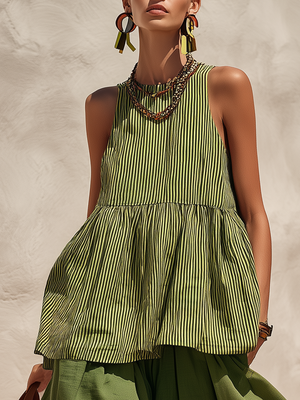 The Mathilde Striped Linen Set