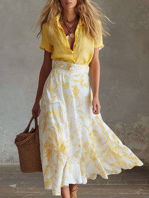 The Blanche Printed Chiffon Set