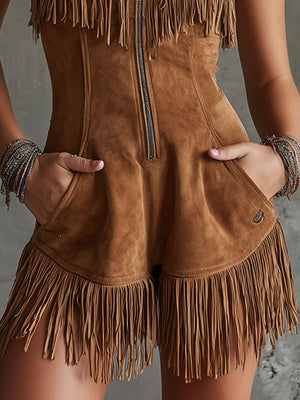 The Claudie Suede Jumpsuit