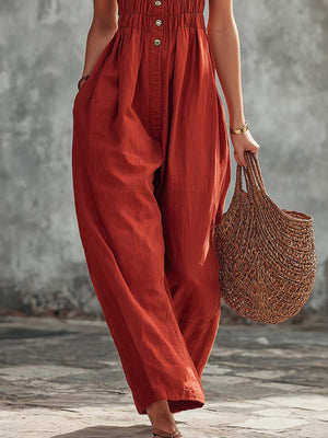 The Cilinie Cotton Linen Jumpsuit